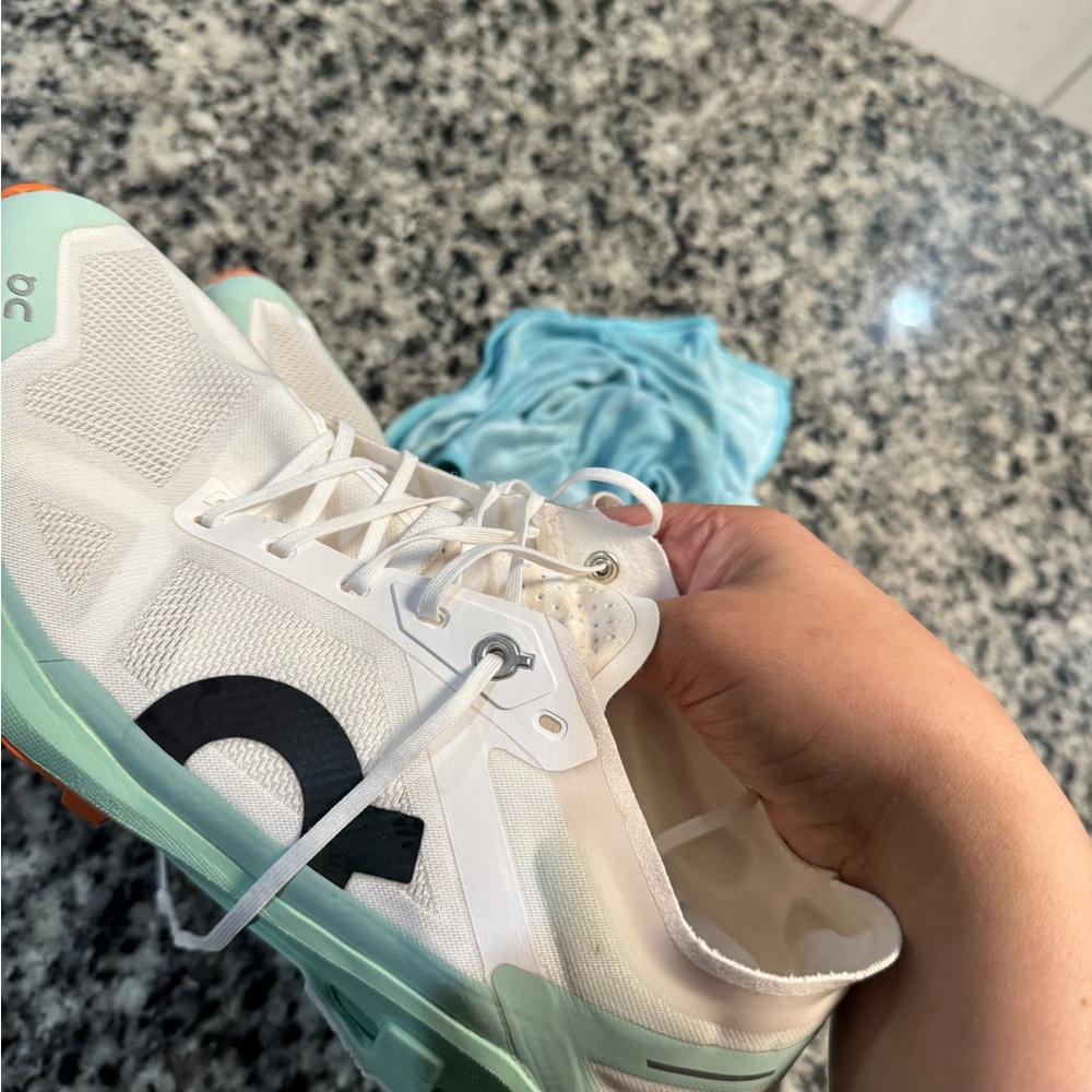 On Running Women's White and Mint Sneakers